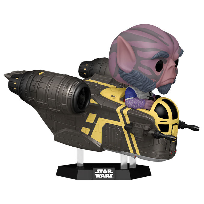 Figura POP Rides Deluxe Star Wars Mandalorian & Grogu Zeb Orrelios in the Razor Crest FUNKO