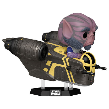 Figura POP Rides Deluxe Star Wars Mandalorian & Grogu Zeb Orrelios in the Razor Crest FUNKO