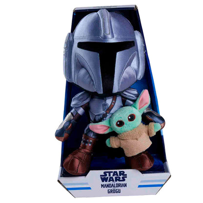 Peluche Star Wars Mandalorian con Mini Grogu 25 cm SIMBA
