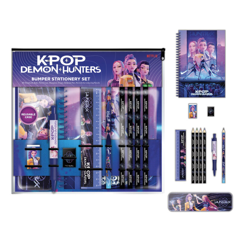 Set papeleria cuaderno A5 KPop Demon Hunters PYRAMID