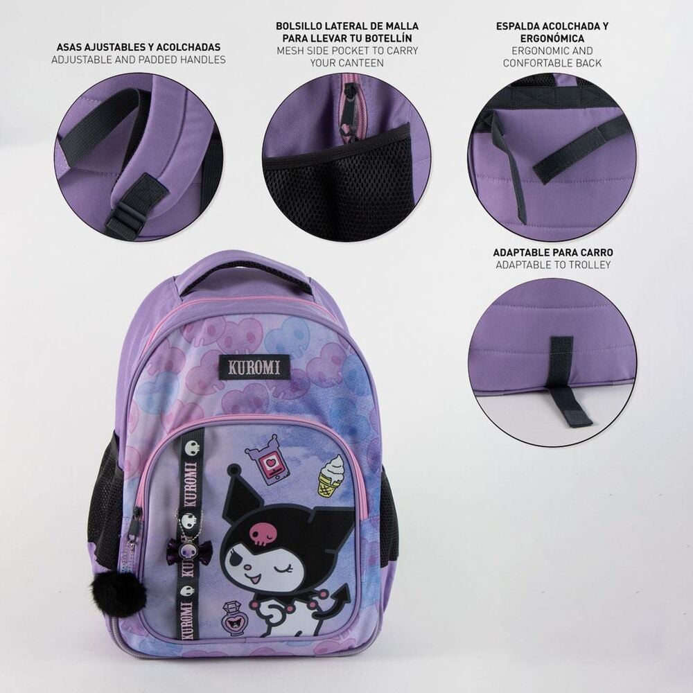 Mochila Kuromi Hello Kitty 42cm adaptable CERDÁ