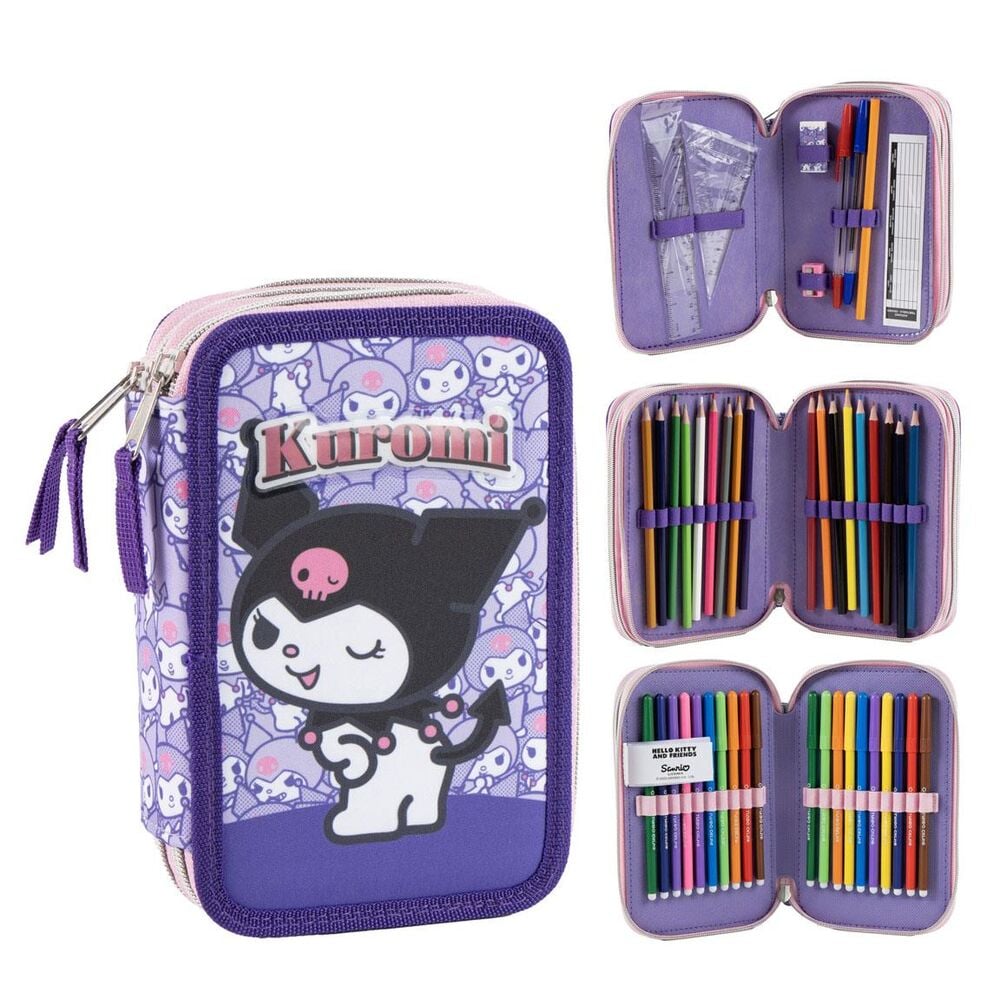 Plumier Kuromi Hello Kitty triple CERDÁ