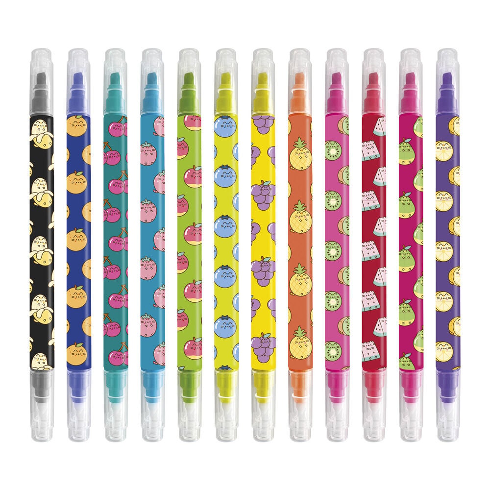 Set 12 rotuladores borrables Fruits Pusheen ERIK