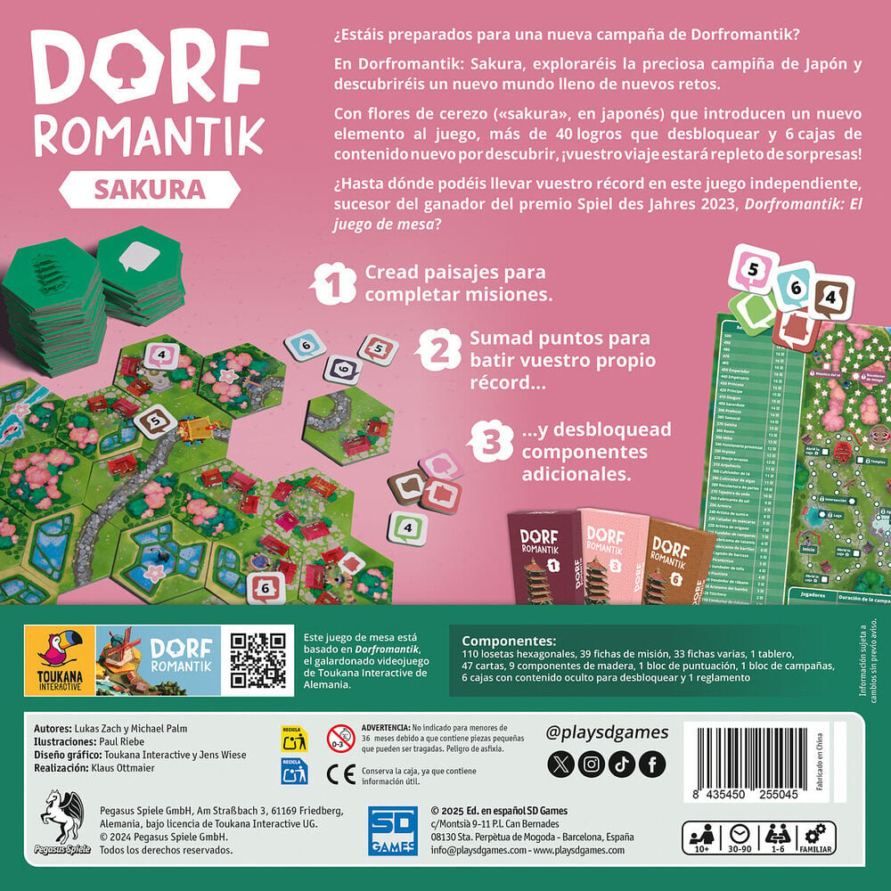 Juego mesa Dorfromantik Sakura español SD GAMES