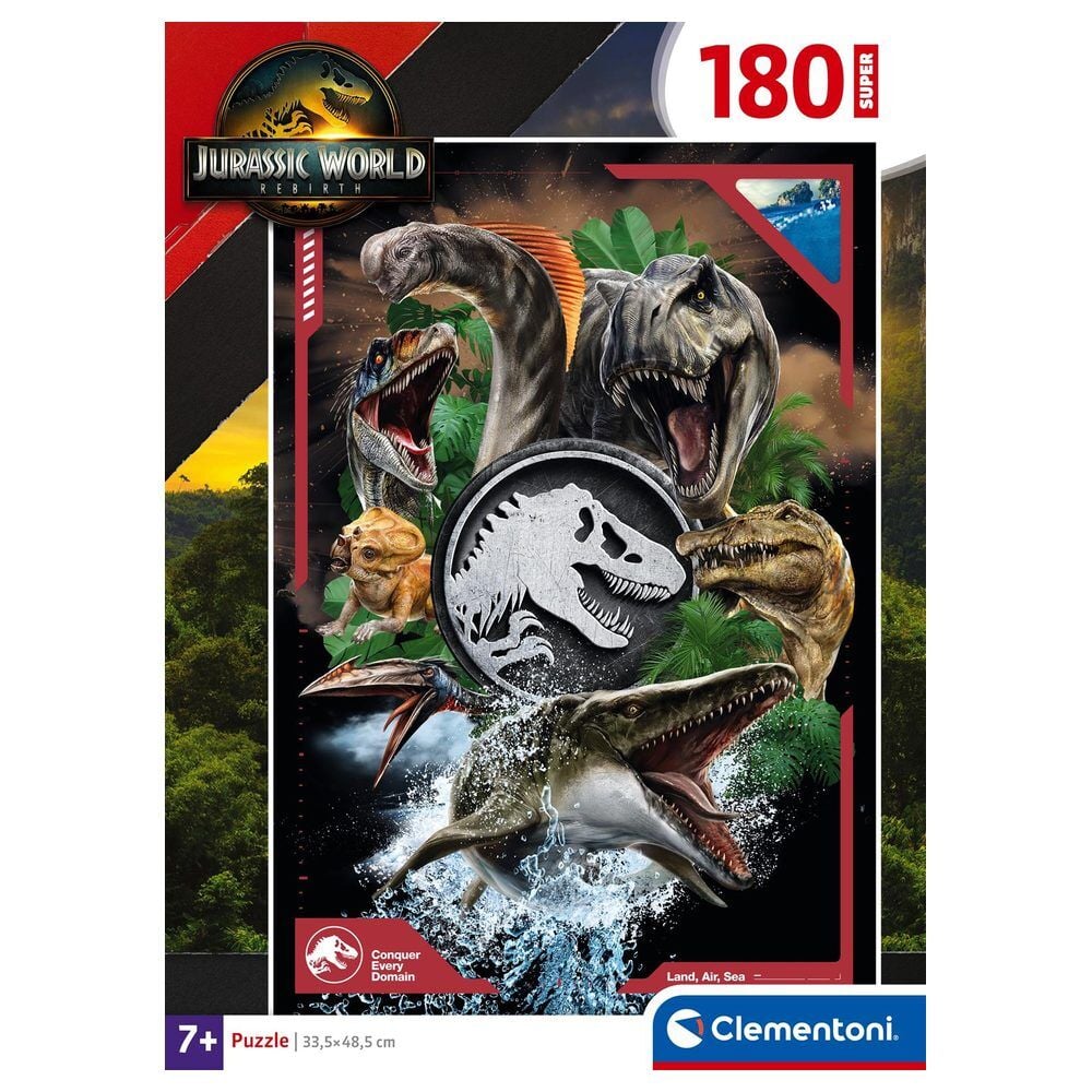 Puzzle super Jurassic World 180pzs CLEMENTONI