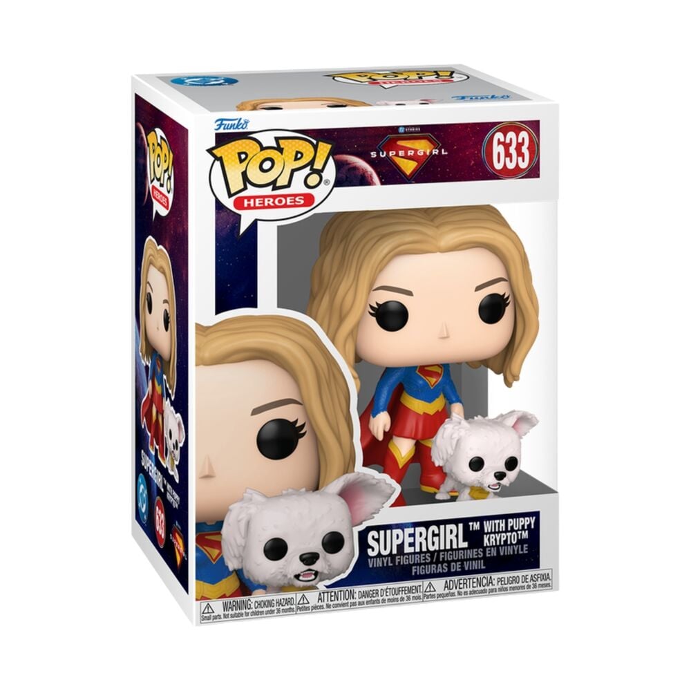 Figura POP DC Comics Supergirl Buddy Supergirl with Puppy Krypto FUNKO