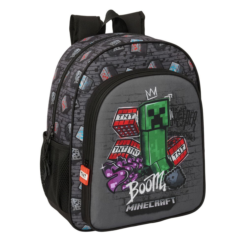 Mochila Graffiti Minecraft 38cm adaptable SAFTA