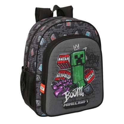 Mochila Graffiti Minecraft 38cm adaptable SAFTA