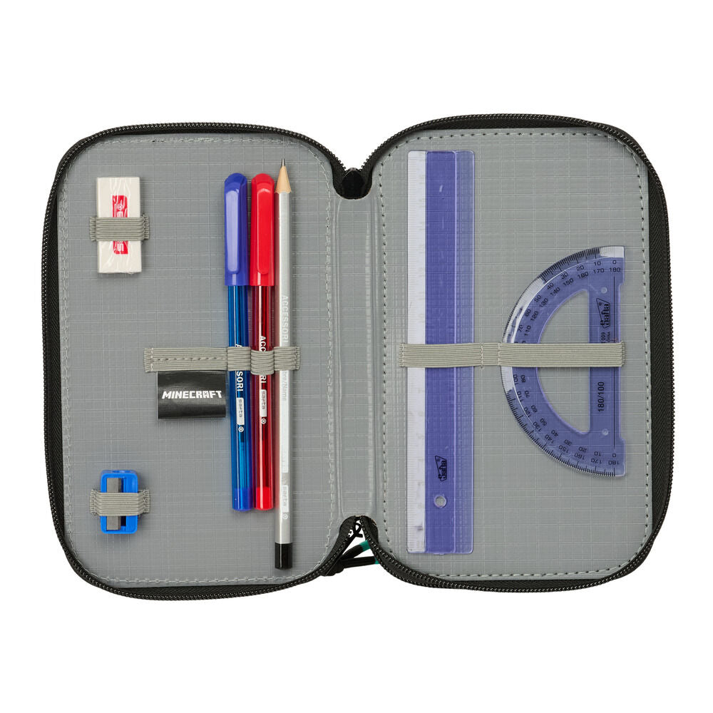 Plumier Screen Minecraft triple 37pzs SAFTA
