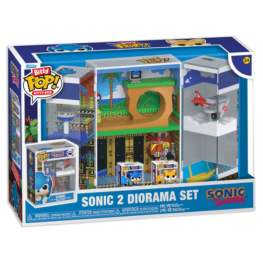 Figura Bitty POP Boxes Sonic The Hedgehog Sonic 2 diorama Set FUNKO