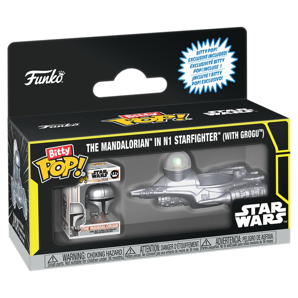 Figura Bitty POP Ride Star Wars The Mandalorian In N1 Starfighter With Grogu FUNKO