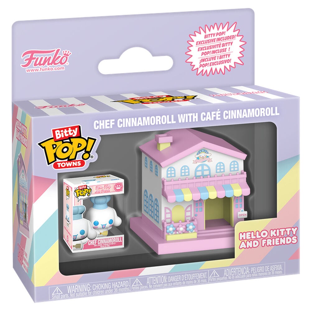 Figura Bitty POP Town Hello Kitty and Friends Chef Cinnamoroll With Cafe Cinnamoroll FUNKO