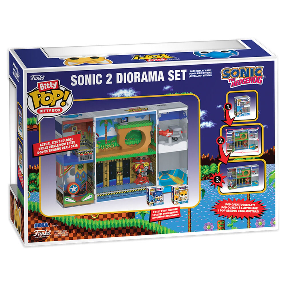 Figura Bitty POP Boxes Sonic The Hedgehog Sonic 2 diorama Set FUNKO