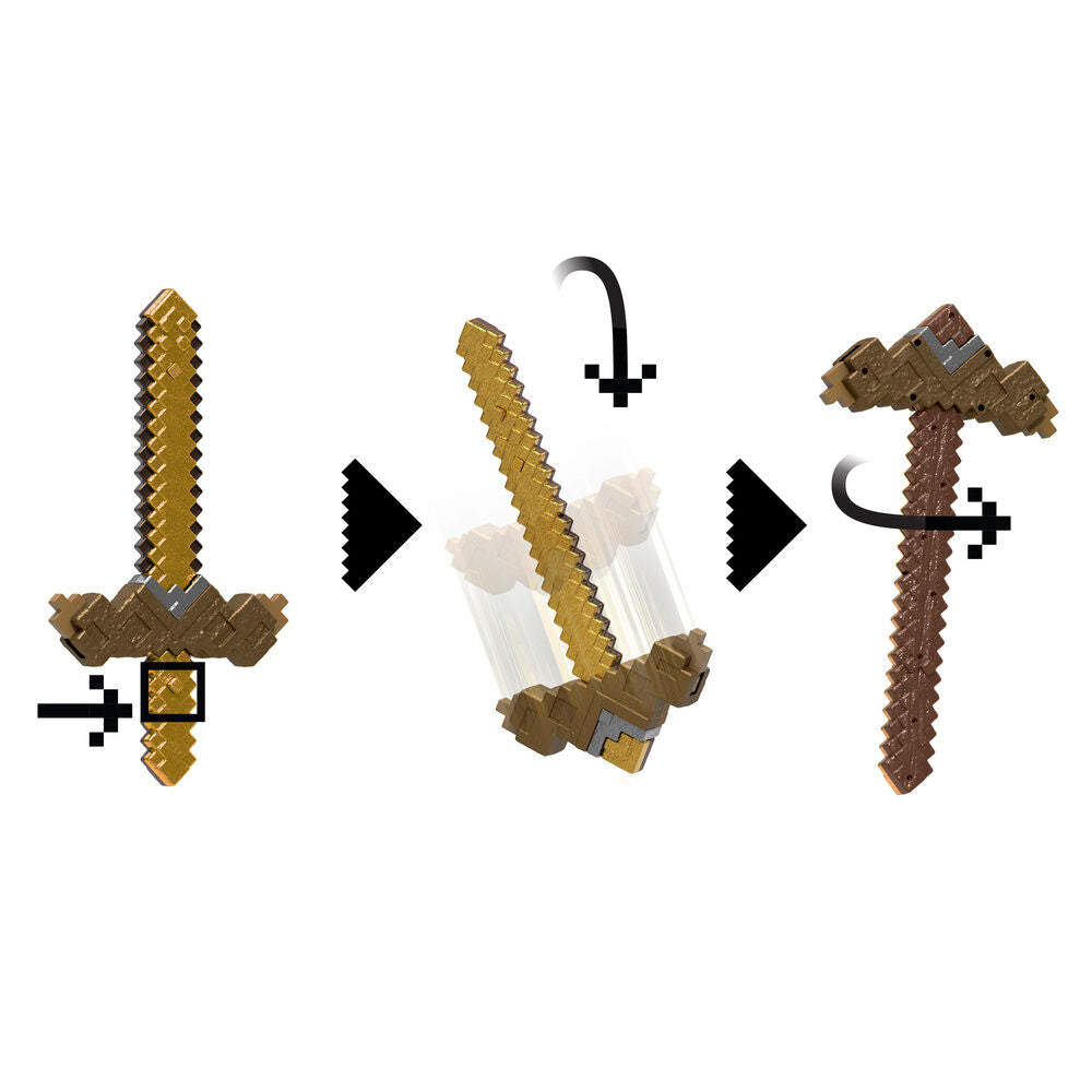 Espada Pico Transformable Minecraft MATTEL