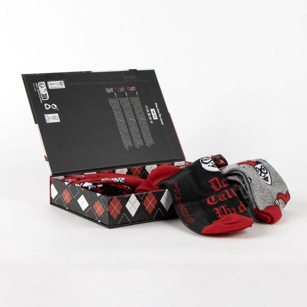 Set 3 calcetines Harley Quinn DC Comics adulto CERDÁ