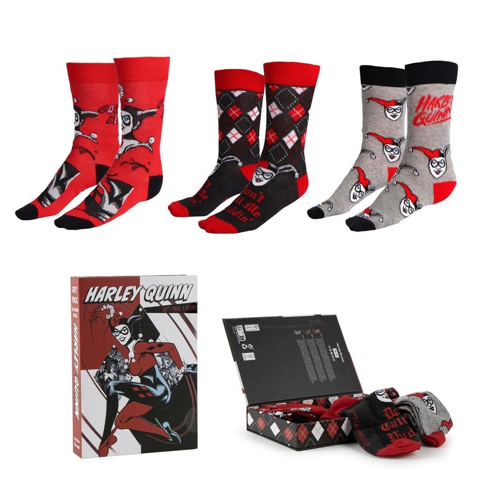 Set 3 calcetines Harley Quinn DC Comics adulto CERDÁ