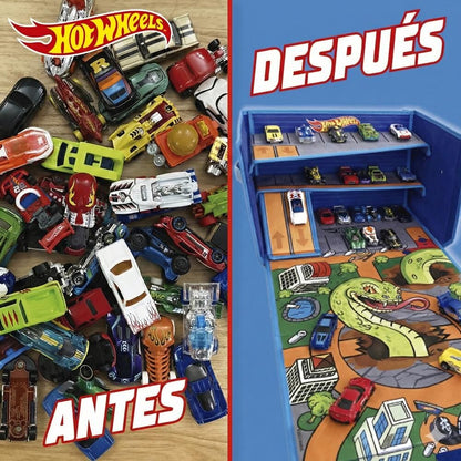 Caja organizadora de coches con pista y area de juego Hot Wheels CEFA TOYS