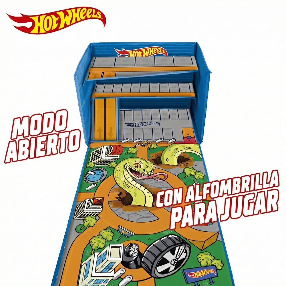 Caja organizadora de coches con pista y area de juego Hot Wheels CEFA TOYS