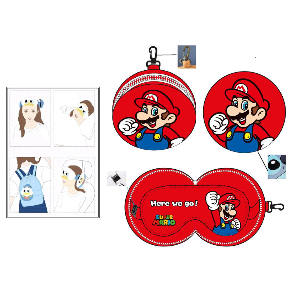 Cojin viaje antifaz Super Mario Bros NINTENDO
