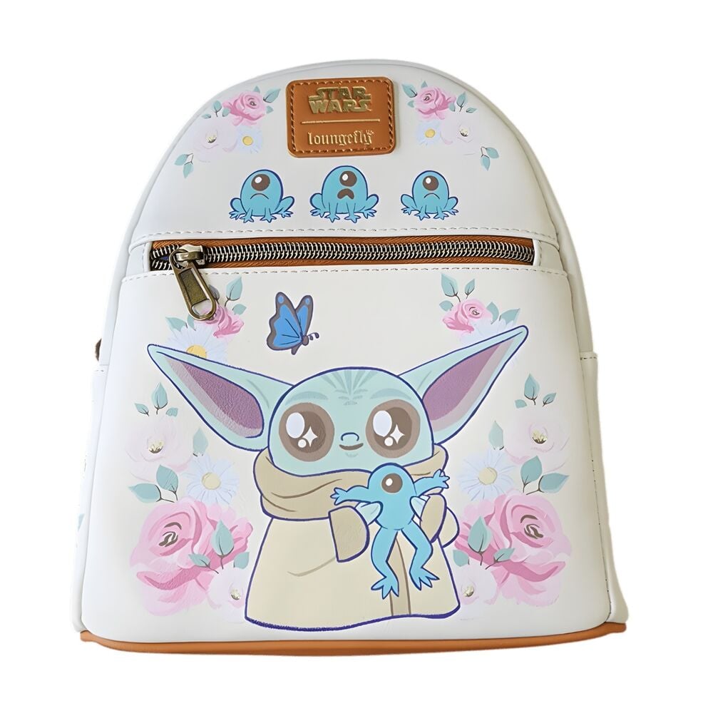 Mochila Lucas Grogu With Frogs Brown Trim Star Wars Loungefly 26cm LF | LOUNFEFLY