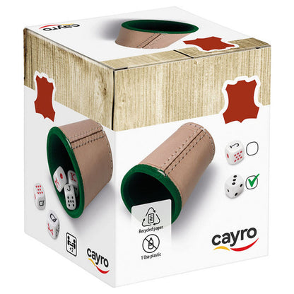 Cubilete Cuero y 5 Dados puntos CAYRO