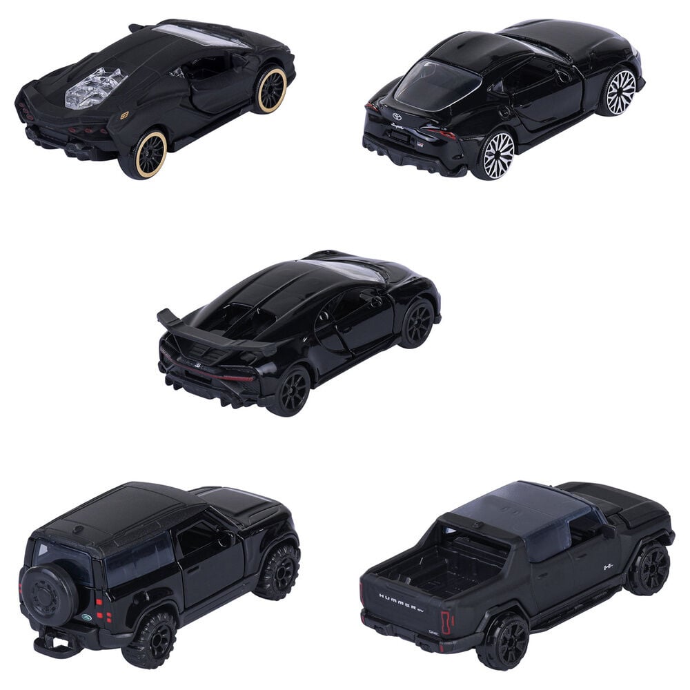 Set 5 coches Negros MAJORETTE