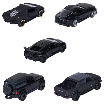 Set 5 coches Negros MAJORETTE