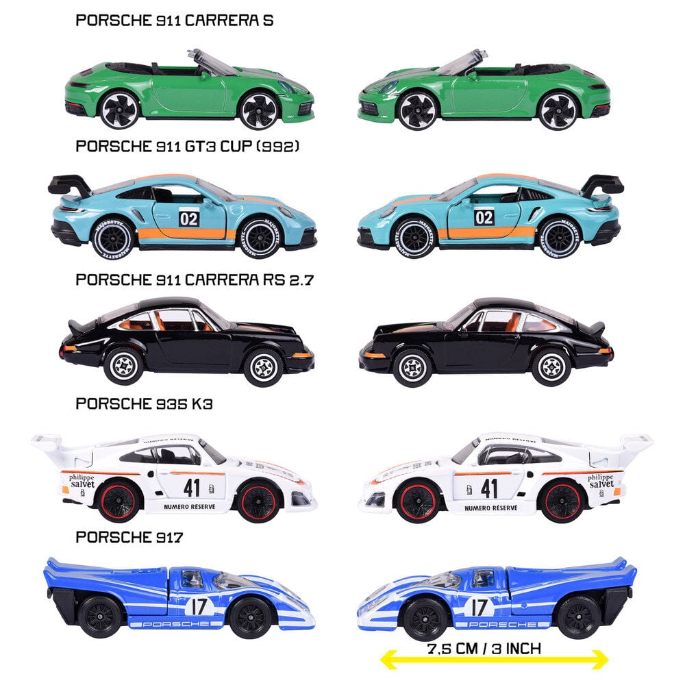 Set 5 coches Porsche MAJORETTE