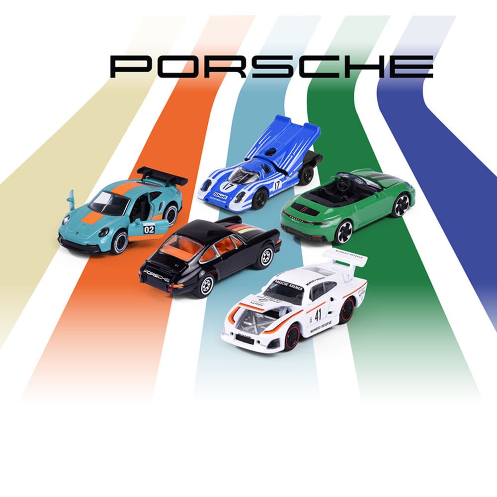 Set 5 coches Porsche MAJORETTE