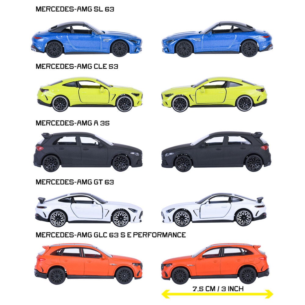 Set 5 coches Mercedes AMG MAJORETTE