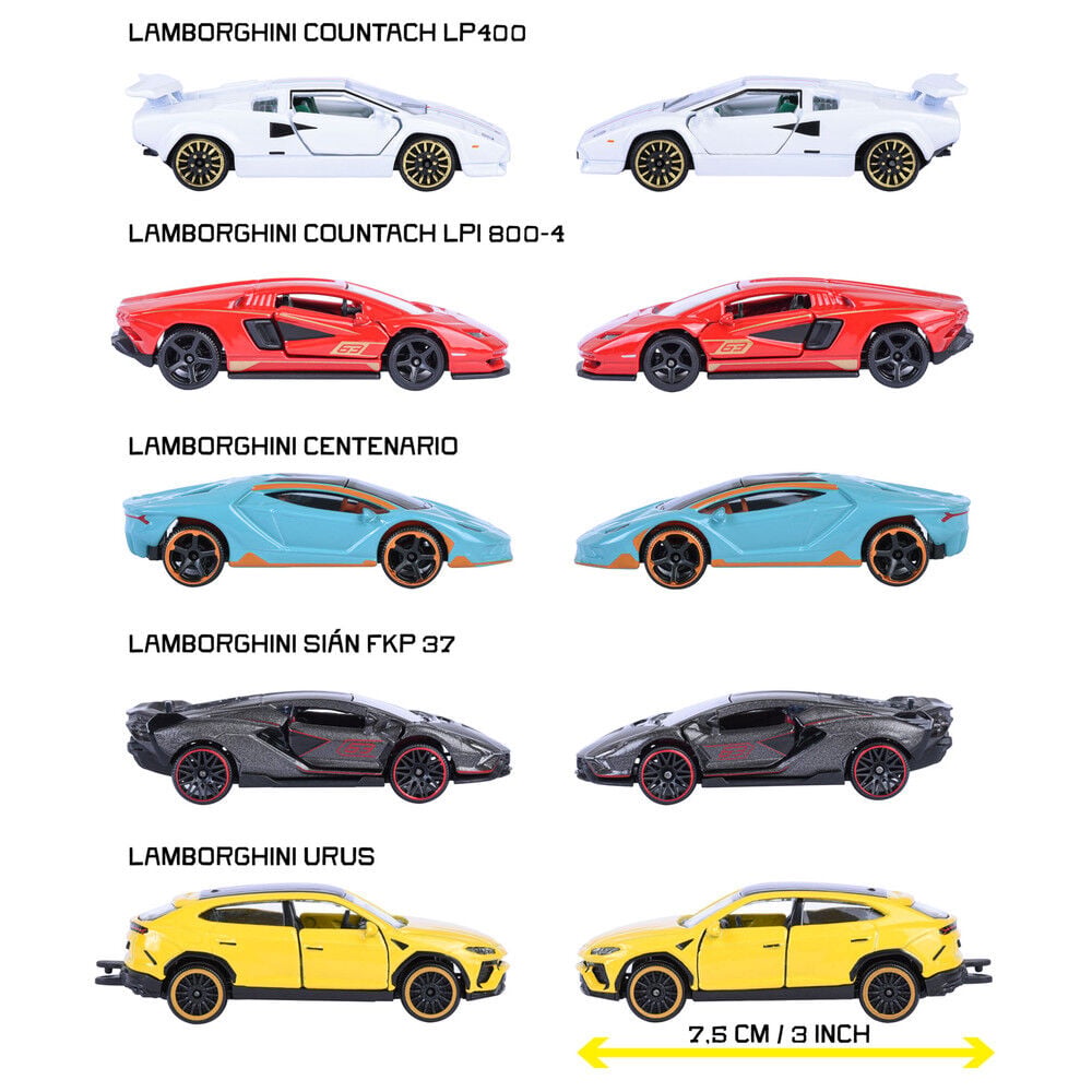 Set 5 coches Lamborghini MAJORETTE