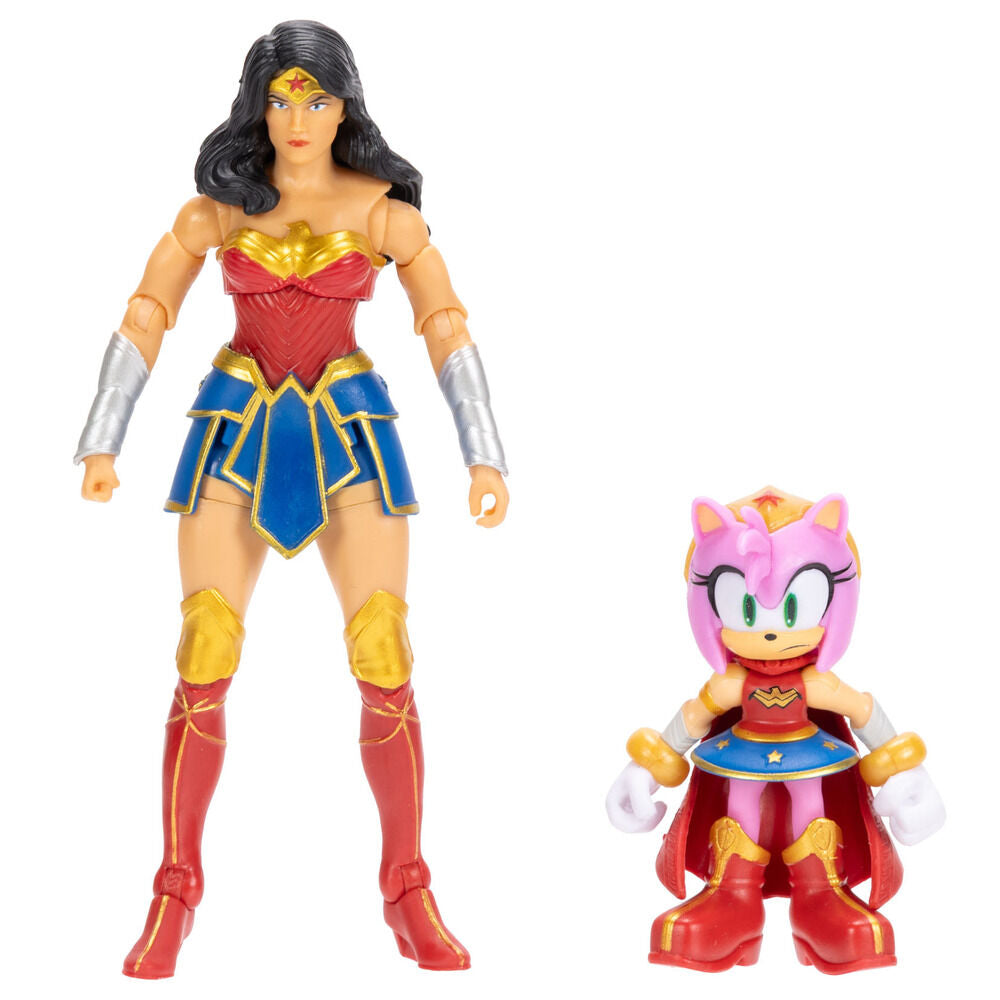 Figura Amy & Wonder Woman Sonic The Hedgehog x Dc Comics JAKKS PACIFIC