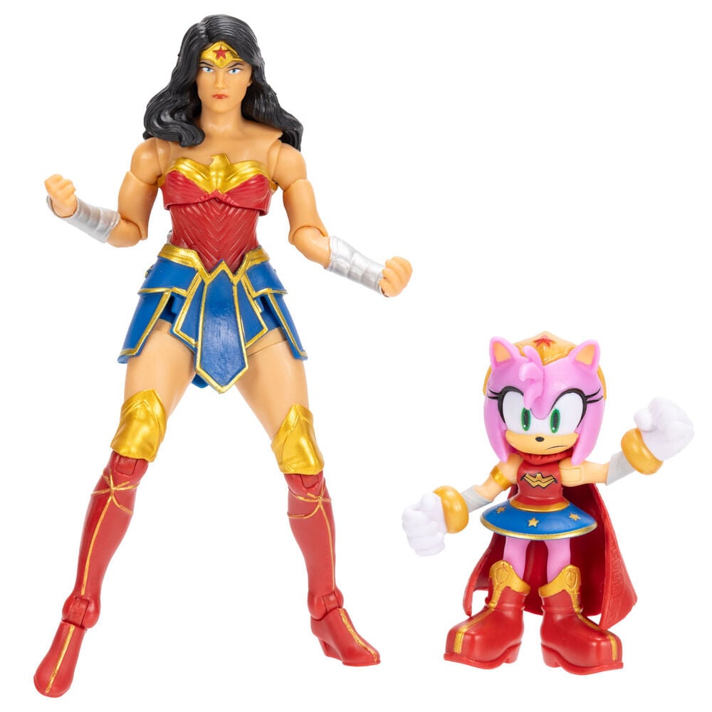Figura Amy & Wonder Woman Sonic The Hedgehog x Dc Comics JAKKS PACIFIC