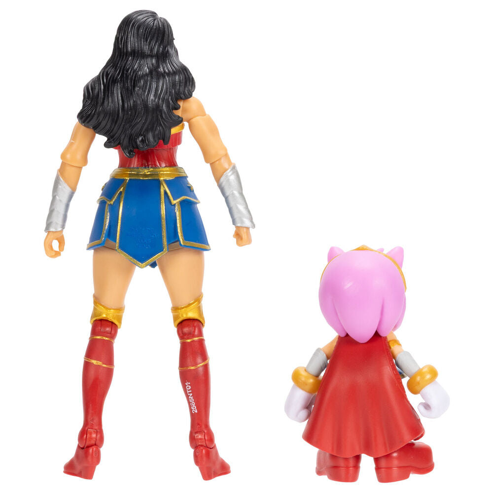 Figura Amy & Wonder Woman Sonic The Hedgehog x Dc Comics JAKKS PACIFIC