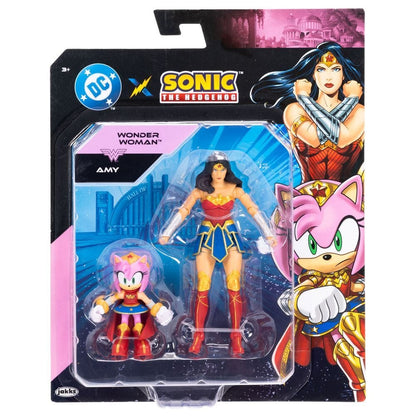 Figura Amy & Wonder Woman Sonic The Hedgehog x Dc Comics JAKKS PACIFIC