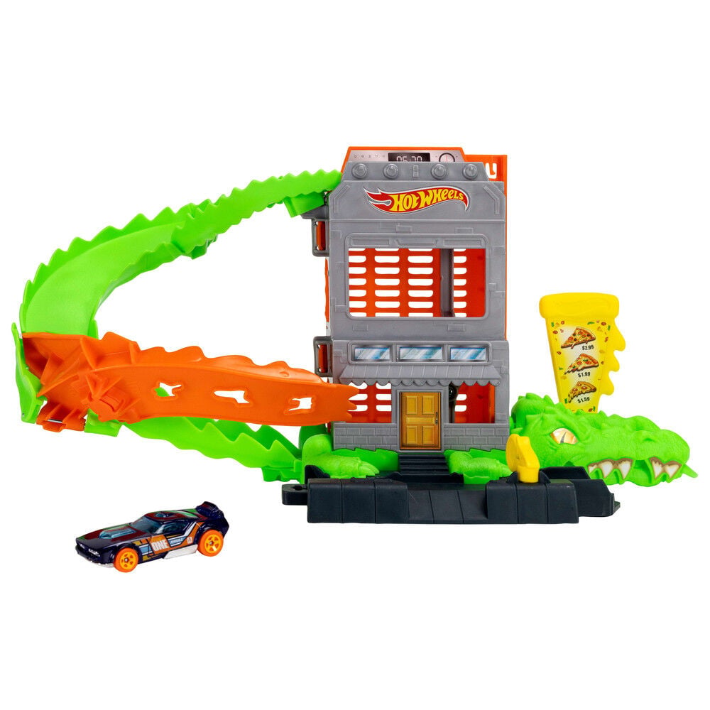 Pista coches Ataque de Cocodrilo Hot Wheels City MATTEL
