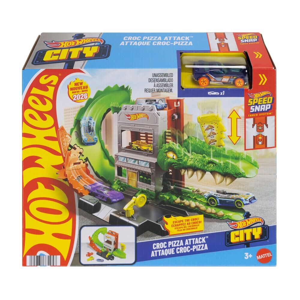 Pista coches Ataque de Cocodrilo Hot Wheels City MATTEL