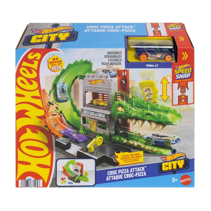 Pista coches Ataque de Cocodrilo Hot Wheels City MATTEL