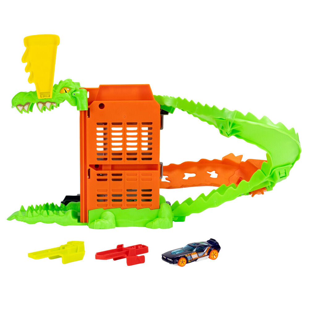 Pista coches Ataque de Cocodrilo Hot Wheels City MATTEL