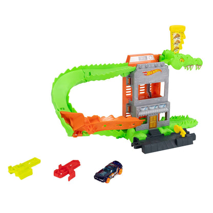 Pista coches Ataque de Cocodrilo Hot Wheels City MATTEL
