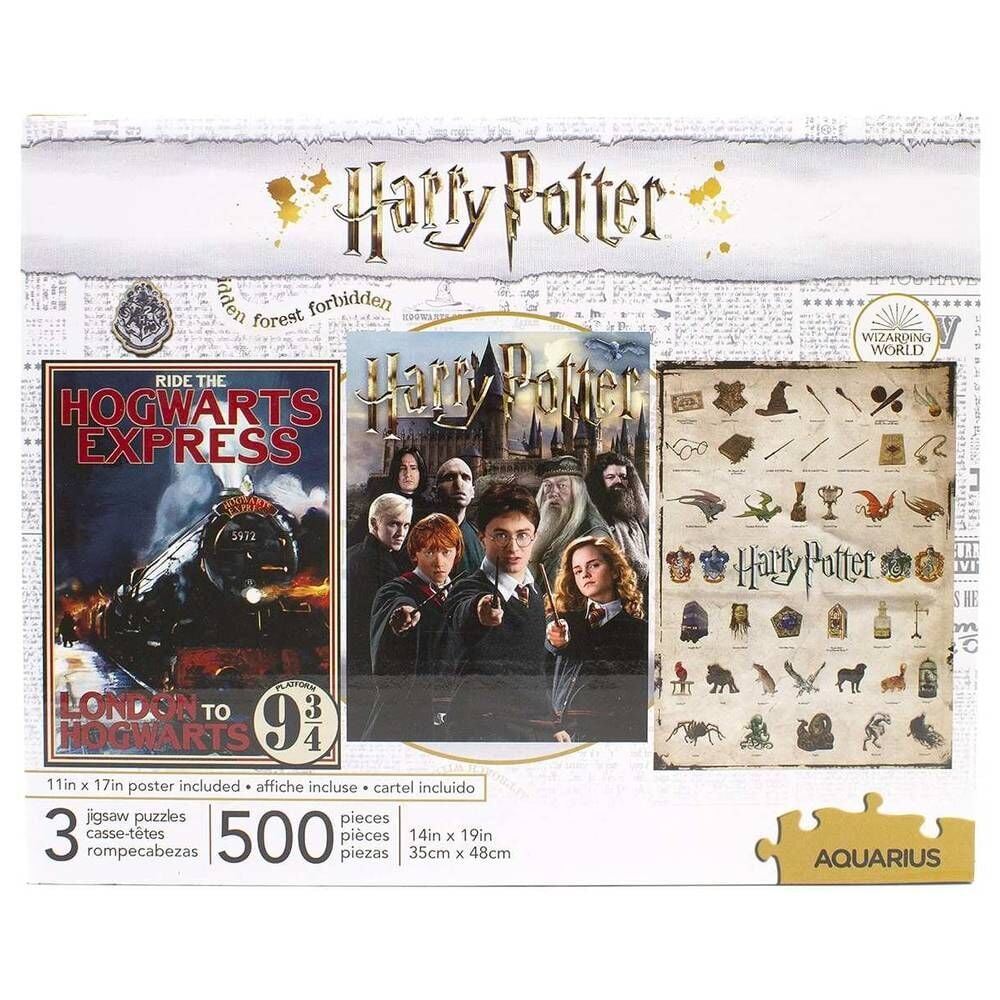 Set 3 Puzzles Harry Potter 500pzs AQUARIUS