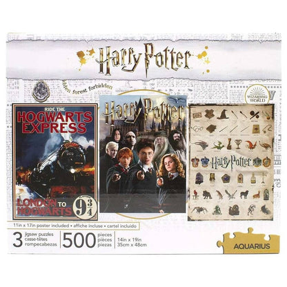 Set 3 Puzzles Harry Potter 500pzs AQUARIUS