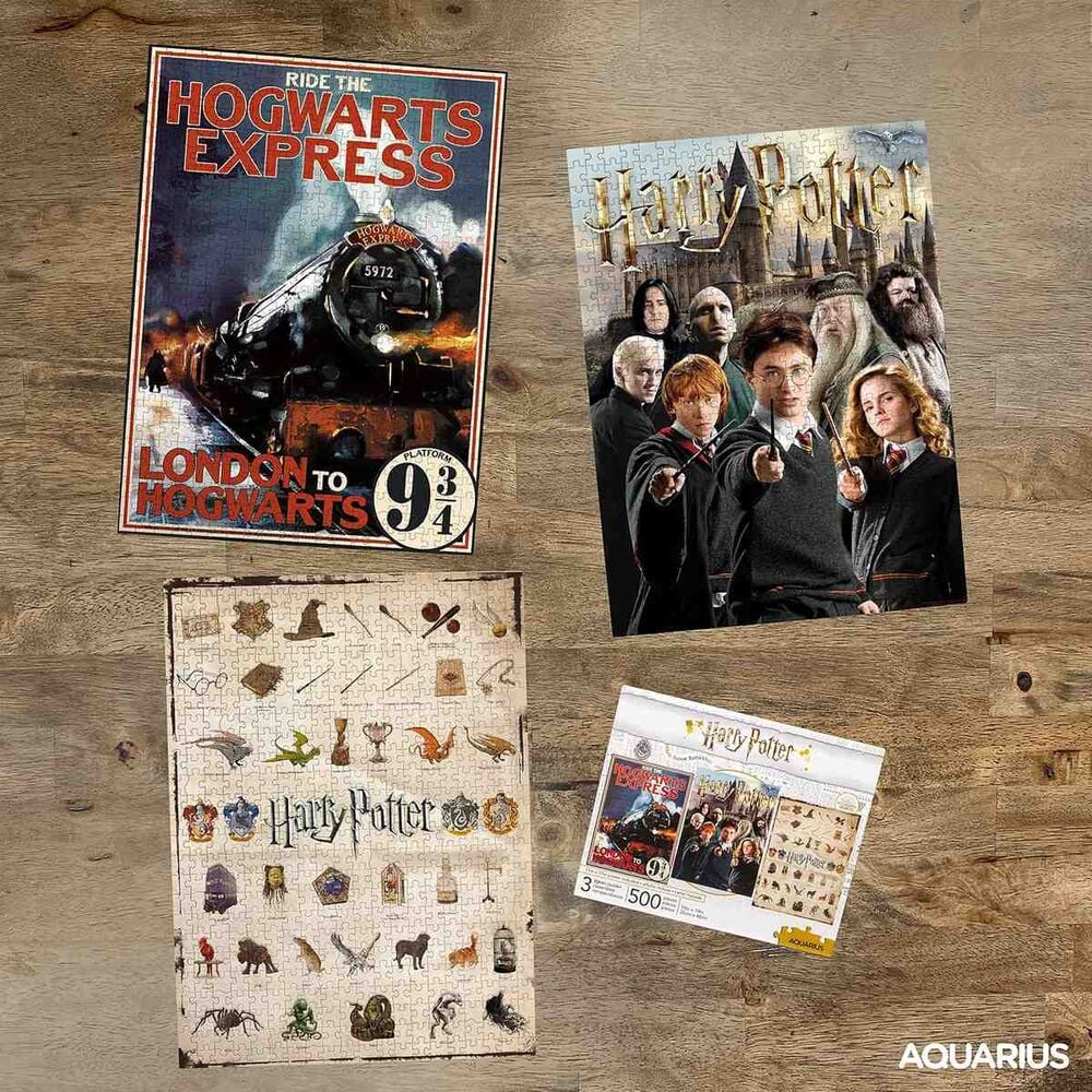 Set 3 Puzzles Harry Potter 500pzs AQUARIUS