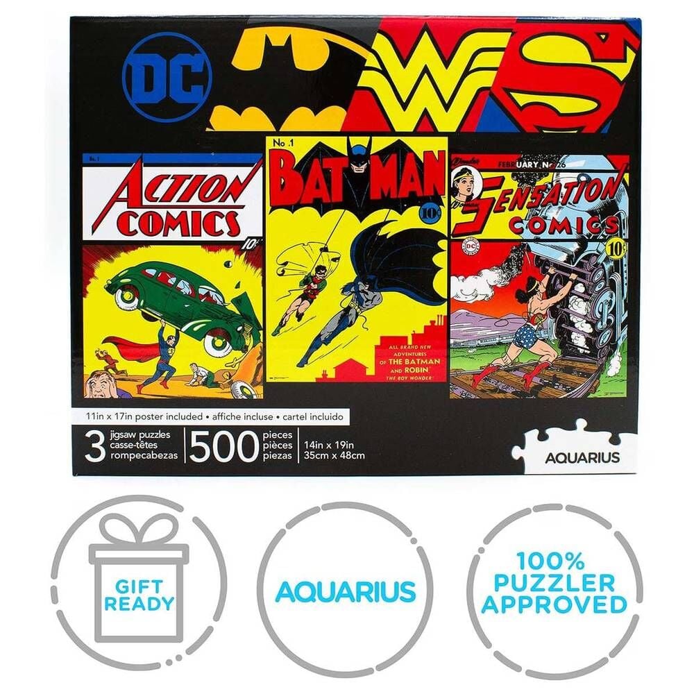 Set 3 Puzzles DC Comics 500pzs AQUARIUS